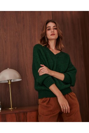 Sweter z moherem OMAR zielony